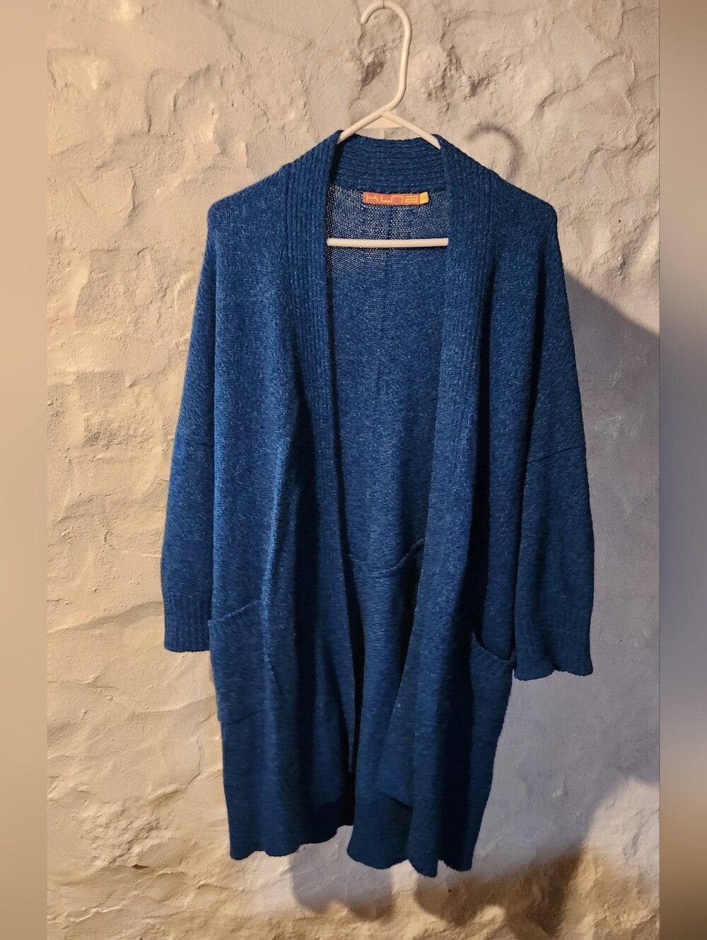 Kuna Luxury Alpaca Blue Longline Duster Cardigan Sweater Pockets Size S M Knit
